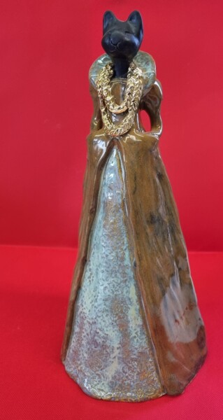 Sculpture titled "chat Sophie" by Anne Platbroot, Original Artwork, Ceramics