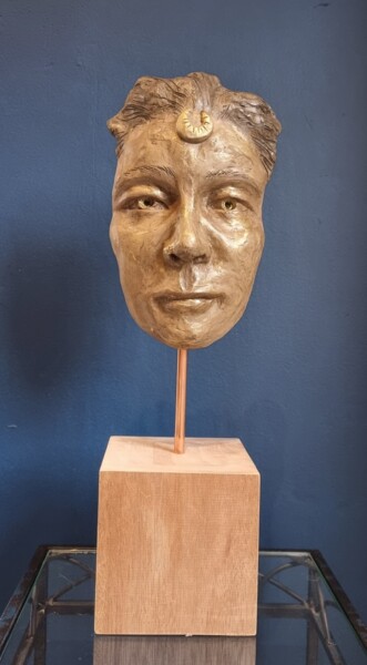 Rzeźba zatytułowany „Le visage de Diane” autorstwa Anne Platbroot, Oryginalna praca, Terakota