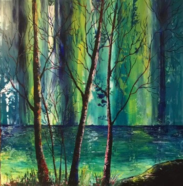 Картина под названием "Calm" - Anne Soderqvist, Подлинное произведение искусства, Акрил Установлен на Деревянная рама для но…