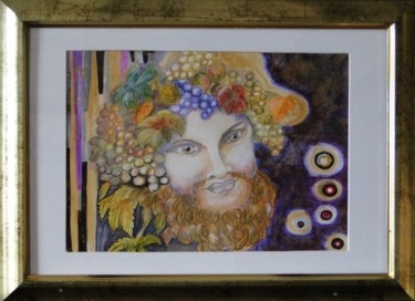 Painting titled "bacchus-a-la-manier…" by Anne Vincent-Rohaut, Original Artwork, Acrylic