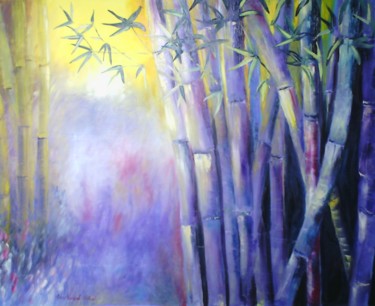 Peinture intitulée "Les bambous" par Anne Vincent-Rohaut, Œuvre d'art originale, Huile