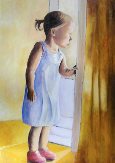 Peinture intitulée "petite-curieuse.jpg" par Anne Vincent-Rohaut, Œuvre d'art originale, Huile