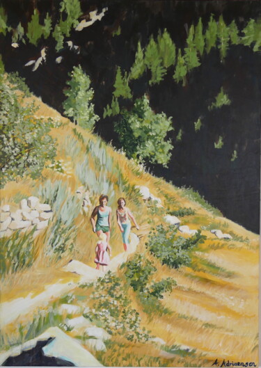 Painting titled "The encounter" by Annelies Adriaensen, Original Artwork, Acrylic