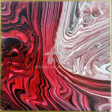 Peinture intitulée "Deep red, rouge pro…" par Annemarie Laffont, Œuvre d'art originale, Acrylique Monté sur Châssis en bois