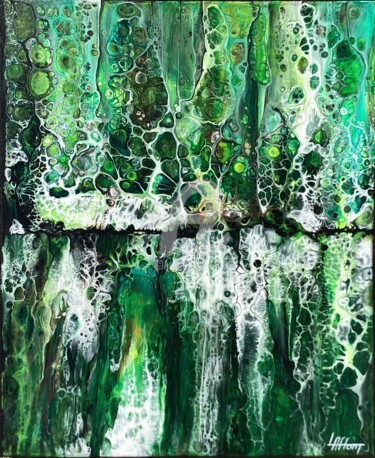 Painting titled "Jungle" by Annemarie Laffont, Original Artwork, Acrylic Mounted on Wood Stretcher frame