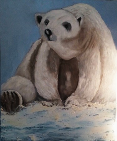 Painting titled "Ours polaire" by Anne-Marie Turbat, Original Artwork, Acrylic