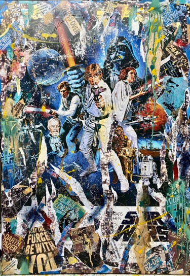 Collages intitulée "Star Wars" par Anne Mondy, Œuvre d'art originale, Collages