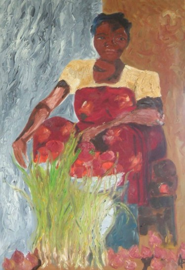 Peinture intitulée "la reine de la cibo…" par Anne Paul, Œuvre d'art originale, Huile