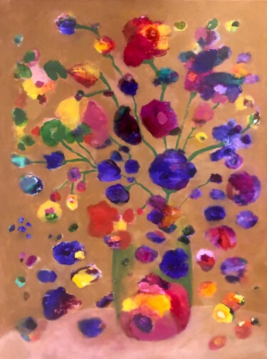 Картина под названием "Cappuccino Blüten" - Anne Samson, Подлинное произведение искусства, Акрил