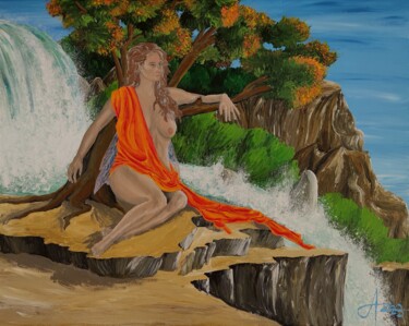 Pittura intitolato "Eva im Garten Eden" da Anne Ziller, Opera d'arte originale, Acrilico