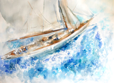 「Breeze. Watercolor…」というタイトルの製版 Annet Loginovaによって, オリジナルのアートワーク, デジタルプリント