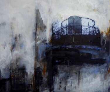 Collages intitulée "Gasometer 2 VK" par Annette Marx, Œuvre d'art originale, Acrylique