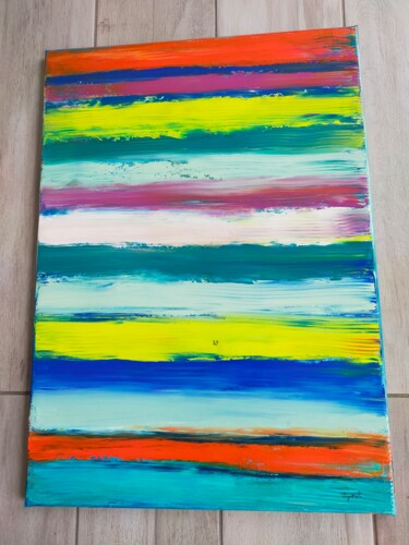 Peinture intitulée "N°4 couleurs ." par Annick Ayoul, Œuvre d'art originale, Huile Monté sur Châssis en bois