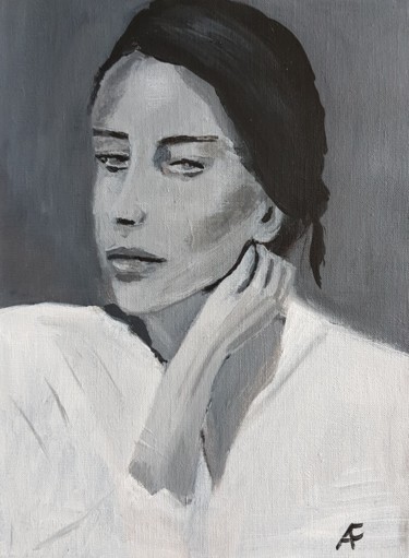 Картина под названием "Portrait 2" - Annick Fournier, Подлинное произведение искусства, Акрил