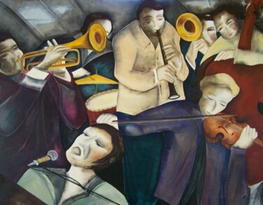 "Jazz band" başlıklı Tablo Annick Redor tarafından, Orijinal sanat, Petrol