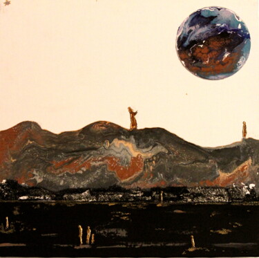 Peinture intitulée "La supplique" par Annick Redor, Œuvre d'art originale, Peinture vitrail