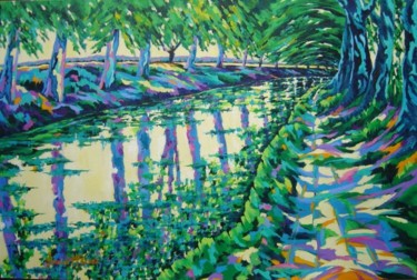 Painting titled "Le Canal du Midi" by Annick Mckenzie, Original Artwork