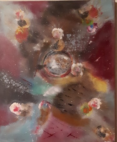 Painting titled "Espace en fusion" by Nanou, Original Artwork, Acrylic