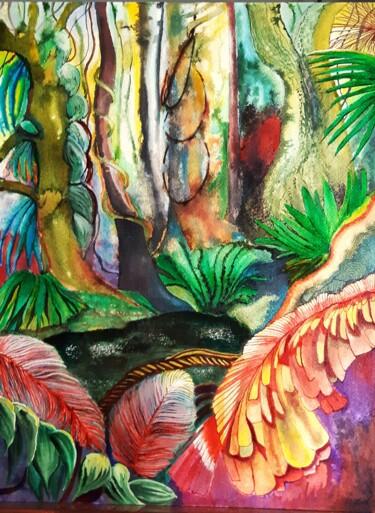 Картина под названием "Forêt primaire" - Annie Décarpes (kirova), Подлинное произведение искусства, Чернила