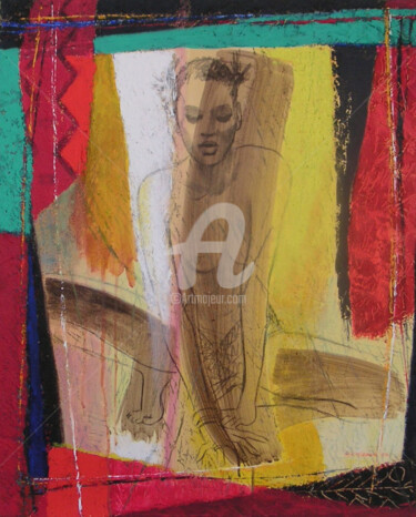 Schilderij getiteld "BAMBARA" door Annie-France Giroud, Origineel Kunstwerk, Acryl