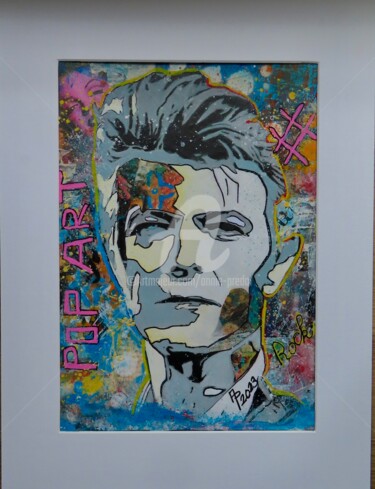 Collagen mit dem Titel "David Bowie" von Annie Predal, Original-Kunstwerk, Collagen