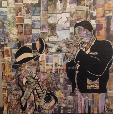 Peinture intitulée "Jazz men" par Annie Predal, Œuvre d'art originale