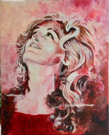 Peinture intitulée "La magnifique Dalida" par Annie Roudet, Œuvre d'art originale, Acrylique
