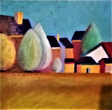 Рисунок под названием "petit paysage" - Annie Vandemalle, Подлинное произведение искусства, Пастель