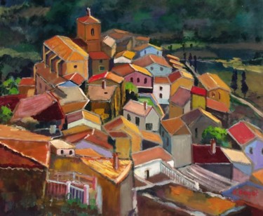 绘画 标题为“village basque” 由Annie Bagot, 原创艺术品, 油