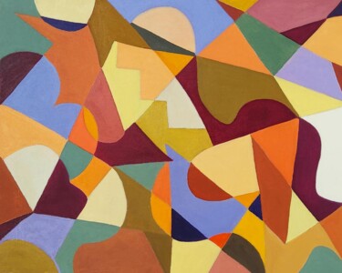 제목이 "abstrait 59"인 미술작품 Annie Bagot로, 원작, 기름 기타 단단한 패널에 장착됨