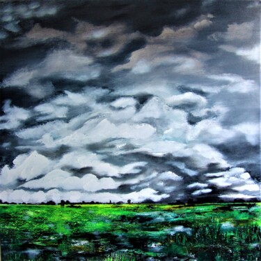 Картина под названием "After the rain..." - Ans Duin, Подлинное произведение искусства, Акрил Установлен на Деревянная панель