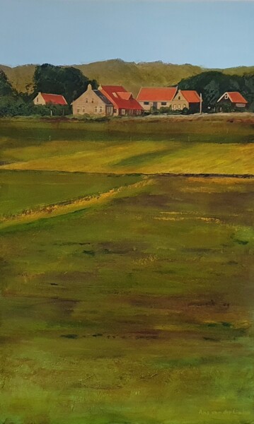 Painting titled "Terschelling houses…" by Ans Van Der Linden, Original Artwork, Acrylic