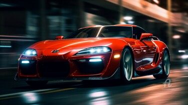 Arte digitale intitolato "Toyota Supra v2" da Anthony Charles, Opera d'arte originale, Immagine generata dall'IA