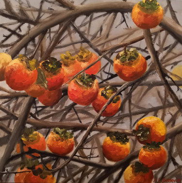 Painting titled "Persimmon" by Anthony Lebedev, Original Artwork, Oil