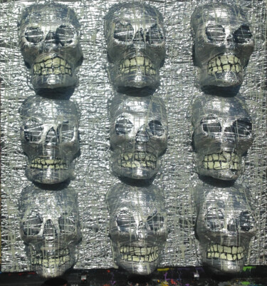 Ζωγραφική με τίτλο "Skull Art 3D Painti…" από Anthony Saldivar, Αυθεντικά έργα τέχνης, Ακρυλικό
