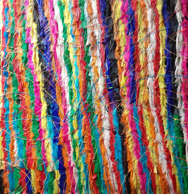 纺织艺术 标题为“Multi-Color Mix Med…” 由Anthony Saldivar, 原创艺术品, 丙烯