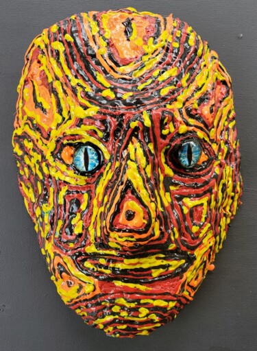 Rzeźba zatytułowany „Mask with Glass Eye…” autorstwa Anthony Saldivar, Oryginalna praca, Akryl