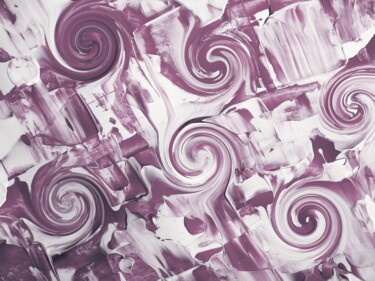 Painting titled "Purple Circles" by Anthony Zappin, Original Artwork, Oil