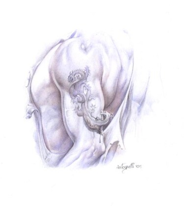Disegno intitolato "Omaggio a Boris Val…" da Lorenzo  Antognetti Artista, Opera d'arte originale