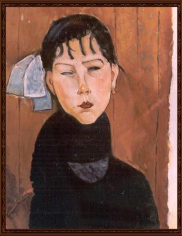 Peinture intitulée "Omaggio a Modigliani" par Lorenzo  Antognetti Artista, Œuvre d'art originale, Huile