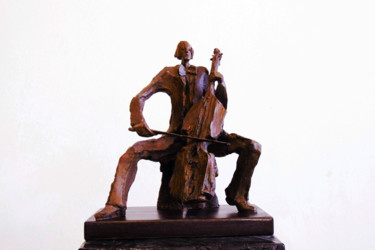 Sculptuur getiteld ""LE VIOLONCELLISTE"" door Antoine Berbari, Origineel Kunstwerk, Bronzen