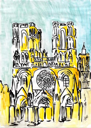 Pintura titulada "La Cathédrale de La…" por Antoine Dazy, Obra de arte original, Acuarela