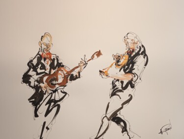Peinture intitulée "206 Etude jazz" par Antoine Faure, Œuvre d'art originale, Gouache