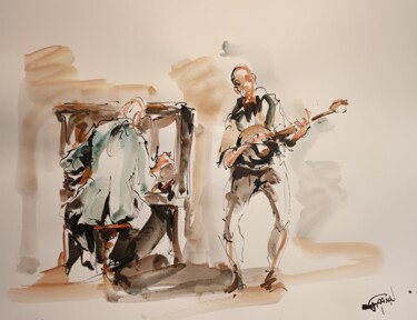 绘画 标题为“213 Etude jazz” 由Antoine Faure, 原创艺术品, 水粉