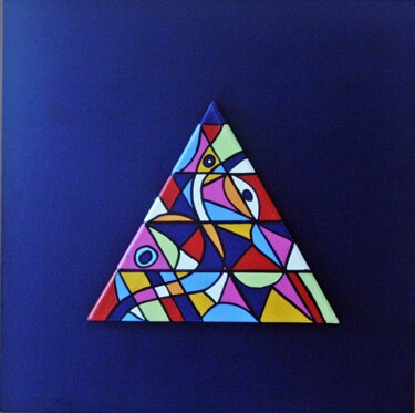 Schilderij getiteld "Triangle des Bermud…" door Antoine Mellado, Origineel Kunstwerk, Acryl