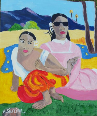 Картина под названием "Hello gauguin" - Antoine Silveira, Подлинное произведение искусства, Акрил