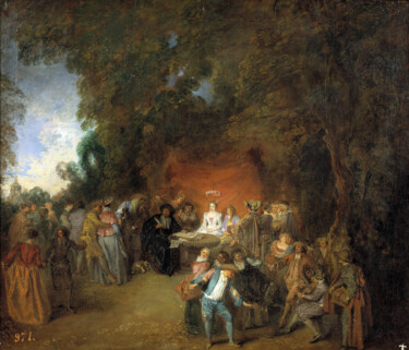 Pintura intitulada "Capitulations de ma…" por Antoine Watteau, Obras de arte originais, Óleo