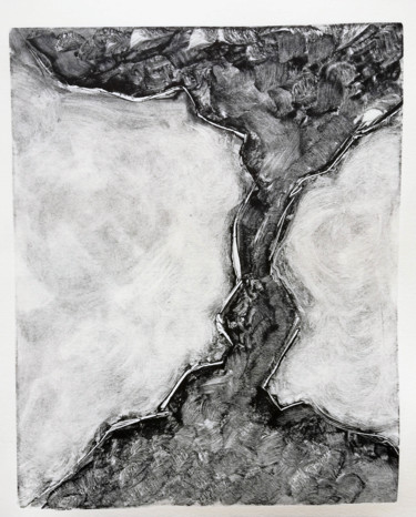 Gravures & estampes intitulée "tornade 027" par Antoine Marelle, Œuvre d'art originale, Monotype