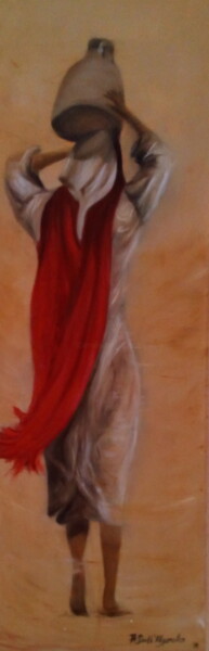 Pintura titulada "La porteuse d'eau" por Antoinette Dall'Agnolo (Tani), Obra de arte original, Oleo