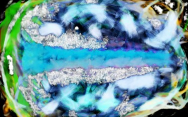 Digitale Kunst mit dem Titel "Celestial Cascade" von Anton Pustovalov, Original-Kunstwerk, Digitale Malerei
